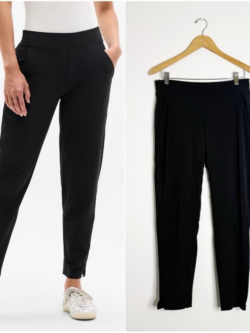 Athleta Black Slim Ankle Pants Size 6 Stretch Pull On Work Travel